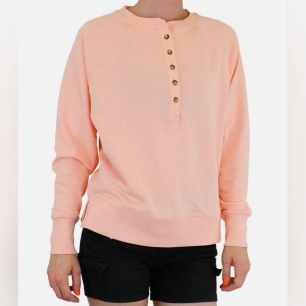 Gap Peach Colored Henley Sweatshirt